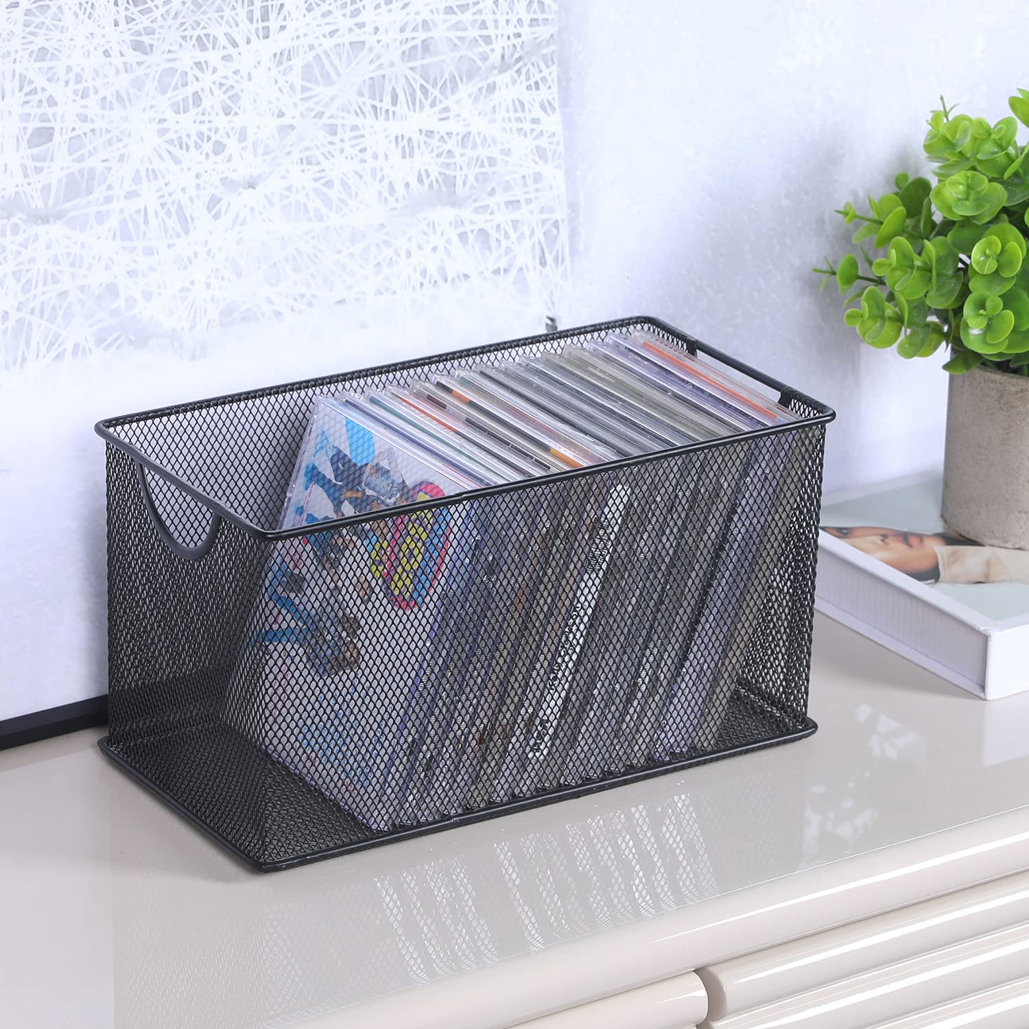 Amazon.co.jp: MyGift ブラックメッシュメタルCDホルダーボックス